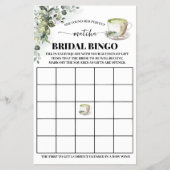Eucalyptus Matcha Bridal Shower Bingo Game Card Flyer (Voorkant)