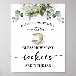 Eucalyptus Matcha Hoeveel Koekjes Shower Spel Poster