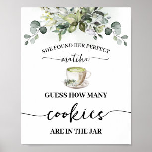 Eucalyptus Matcha Hoeveel Koekjes Shower Spel Poster