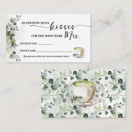 Eucalyptus Matcha Hoeveel Kusjes voor Mevrouw Card Plaatskaartje