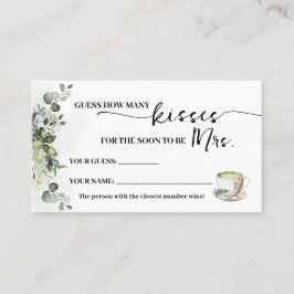 Eucalyptus Matcha Hoeveel Kusjes voor Mevrouw Card Plaatskaartje