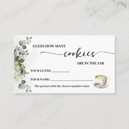 Eucalyptus Matcha How many Cookies Game Card Plaatskaartje