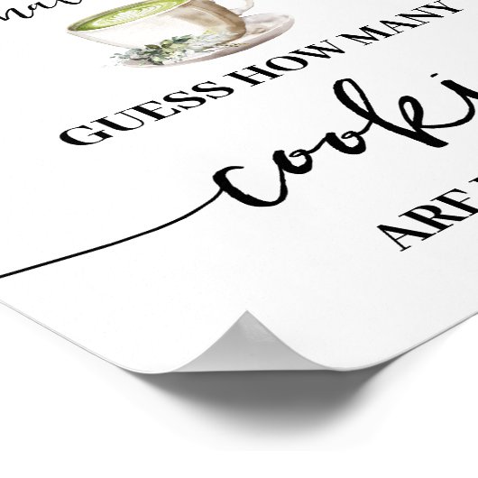 Eucalyptus Matcha How Many Cookies Shower Game Poster (Hoek)