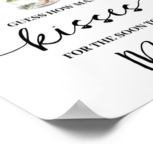 Eucalyptus Matcha How Many Kisses for Mrs Game Poster (Hoek)