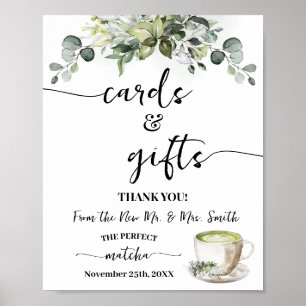 Eucalyptus Matcha Kaarten & Cadeaus Bruidsfeest Poster