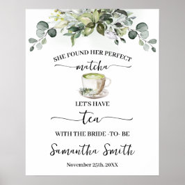 Eucalyptus Matcha Laten we thee drinken met de bru Poster