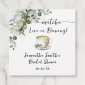 Eucalyptus Matcha Love is Brewing Tea Shower Bedankjes Labels (Voorkant)