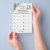 Eucalyptus Matcha Name that Tea Shower Game Card Flyer (Hand)