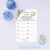 Eucalyptus Matcha Name that Tea Shower Game Card Flyer (Enkel)