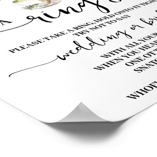 Eucalyptus Matcha Put a Ring on Shower Game Sign Poster (Hoek)