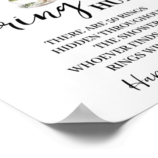 Eucalyptus Matcha Ring Hunt Bridal Shower Game Poster (Hoek)