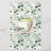 Eucalyptus Matcha Wie ben ik Bruidsfeest Spelkaart Flyer (Achterkant)