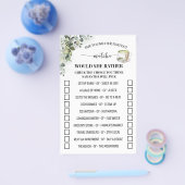 Eucalyptus Matcha Would She Rather Bruiloftsspel Flyer (Enkel)