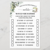 Eucalyptus Matcha Would She Rather Shower Game Flyer (Voorkant)