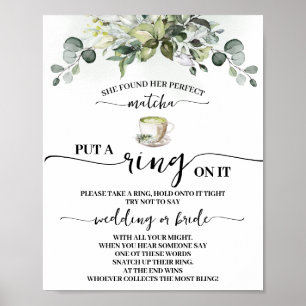 Eucalyptus Matcha Zet een Ring op Bruiloftsspel Bo Poster