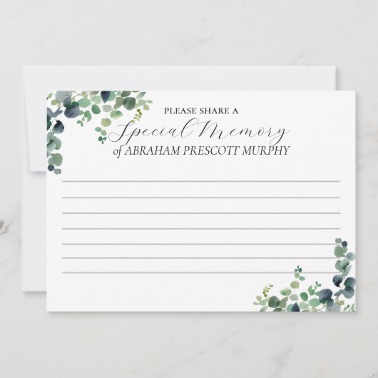 Eucalyptus Memorial Deel een Memory Kaart (Voorkant)