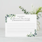 Eucalyptus Memorial Deel een Memory Kaart (Staand voorkant)