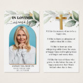 Eucalyptus Memorial Funeral Bladwijzer Visitekaartje (Voorkant /achterkant)