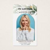 Eucalyptus Memorial Funeral Bladwijzer Visitekaartje (Voorkant)