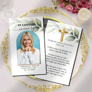 Eucalyptus Memorial Funeral Bladwijzer Visitekaartje