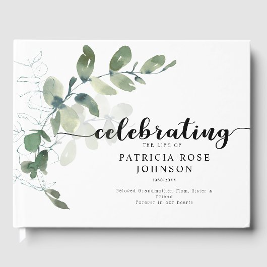 Eucalyptus Memorial Funeral Herdenking Gastenboek (Voorkant)