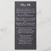 Eucalyptus Memorial Grey Slate Funeral Prayer Kaar (Achterkant)