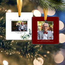 Eucalyptus Memorial Pic Square Ornament - 2 foto's