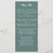 Eucalyptus Memorial Poem Funeral Prayer Kaart (Achterkant)