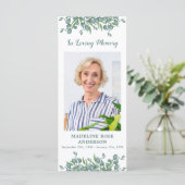 Eucalyptus Memorial Poem Funeral Prayer Kaart (Staand voorkant)