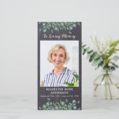 Eucalyptus Memorial Slate Funeral Prayer Bladwijze (Staand voorkant)