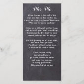 Eucalyptus Memorial Slate Funeral Prayer Bladwijze (Achterkant)