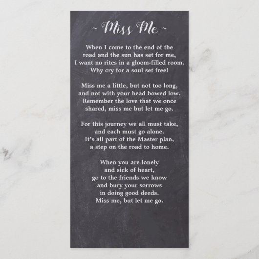 Eucalyptus Memorial Slate Funeral Prayer Bladwijze (Achterkant)