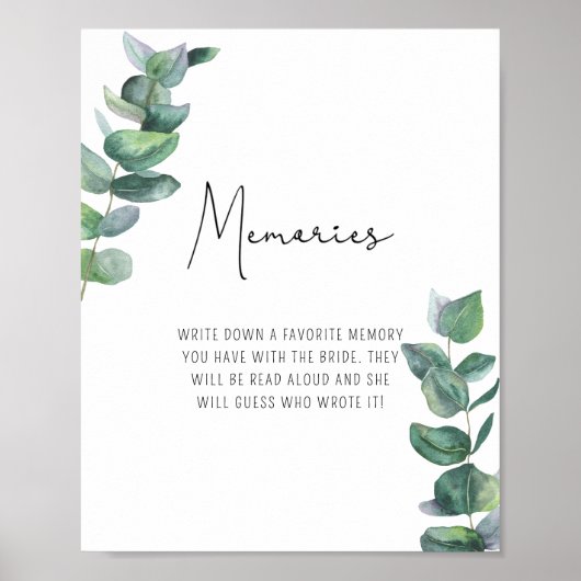 Eucalyptus - Memories with the bride poster (Voorkant)