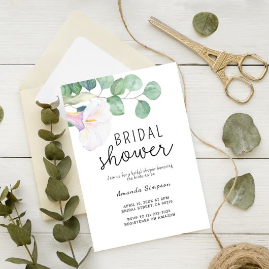 Eucalyptus met Calla-bloem Bruidsdouche Kaart