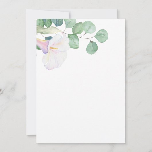 Eucalyptus met Calla Vrijgezellenfeest Kaart (Achterkant)