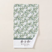 Eucalyptus met de hand gemerkt Mr. & Mrs. Monogram Bad Handdoek (Handdoek)