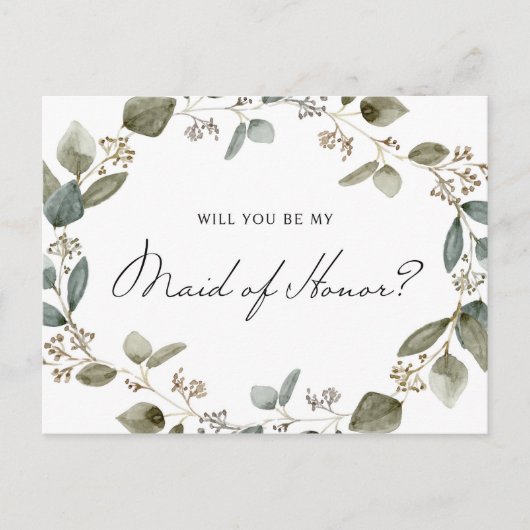 Eucalyptus, met de zegen, is mijn zegen. uitnodiging briefkaart (Voorkant)