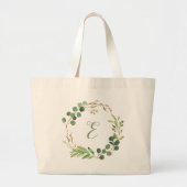 Eucalyptus met gepersonaliseerd monogram grote tote bag (Voorkant)