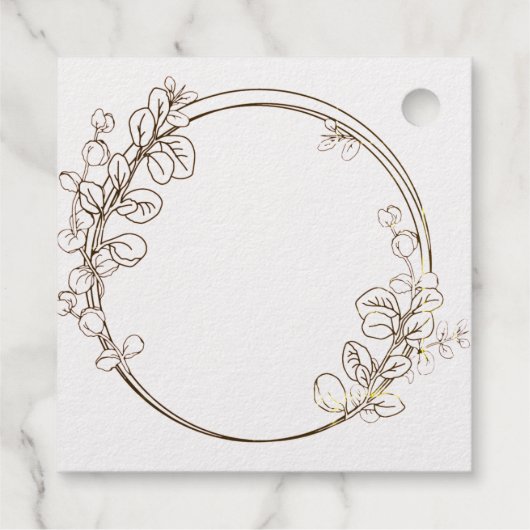 Eucalyptus met klassieke, op maat gemaakte tekst bedankjes labels (Achterkant)