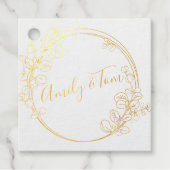 Eucalyptus met klassieke, op maat gemaakte tekst bedankjes labels (Voorkant)