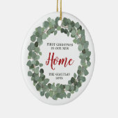 Eucalyptus met speciale startpagina van 1 jaar keramisch ornament (Rechts)