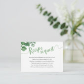 Eucalyptus Metselwerk Bruiloft Recept Verzoek Informatiekaartje (Staand voorkant)