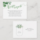 Eucalyptus Metselwerk Bruiloftsreceptenverzoek Informatiekaartje (Voorkant / Achterkant)