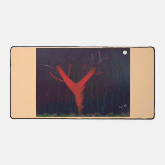 Eucalyptus Middernacht Bureau Mat. Impressionistis Bureaumat (Voorkant)