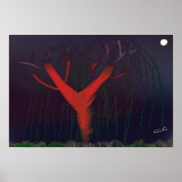 Eucalyptus Middernacht Poster, impressionistische Poster
