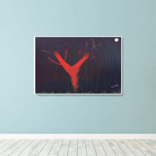 Eucalyptus Midnight Canvas Print (Insitu (Houten vloer))