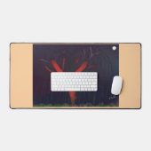 Eucalyptus Midnight Desk Mat. Impressionist art. Bureaumat (Keyboard & Muis)