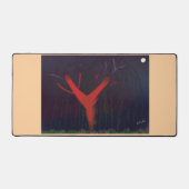 Eucalyptus Midnight Desk Mat. Impressionist art. Bureaumat (Voorkant)