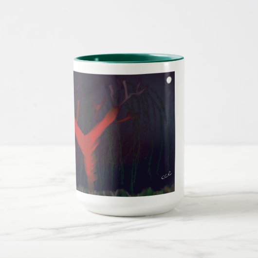 Eucalyptus Midnight Mug. Impressionist art. Mok (Midden)