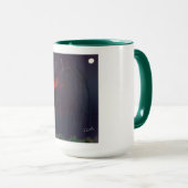 Eucalyptus Midnight Mug. Impressionist art. Mok (Voorkant rechts)